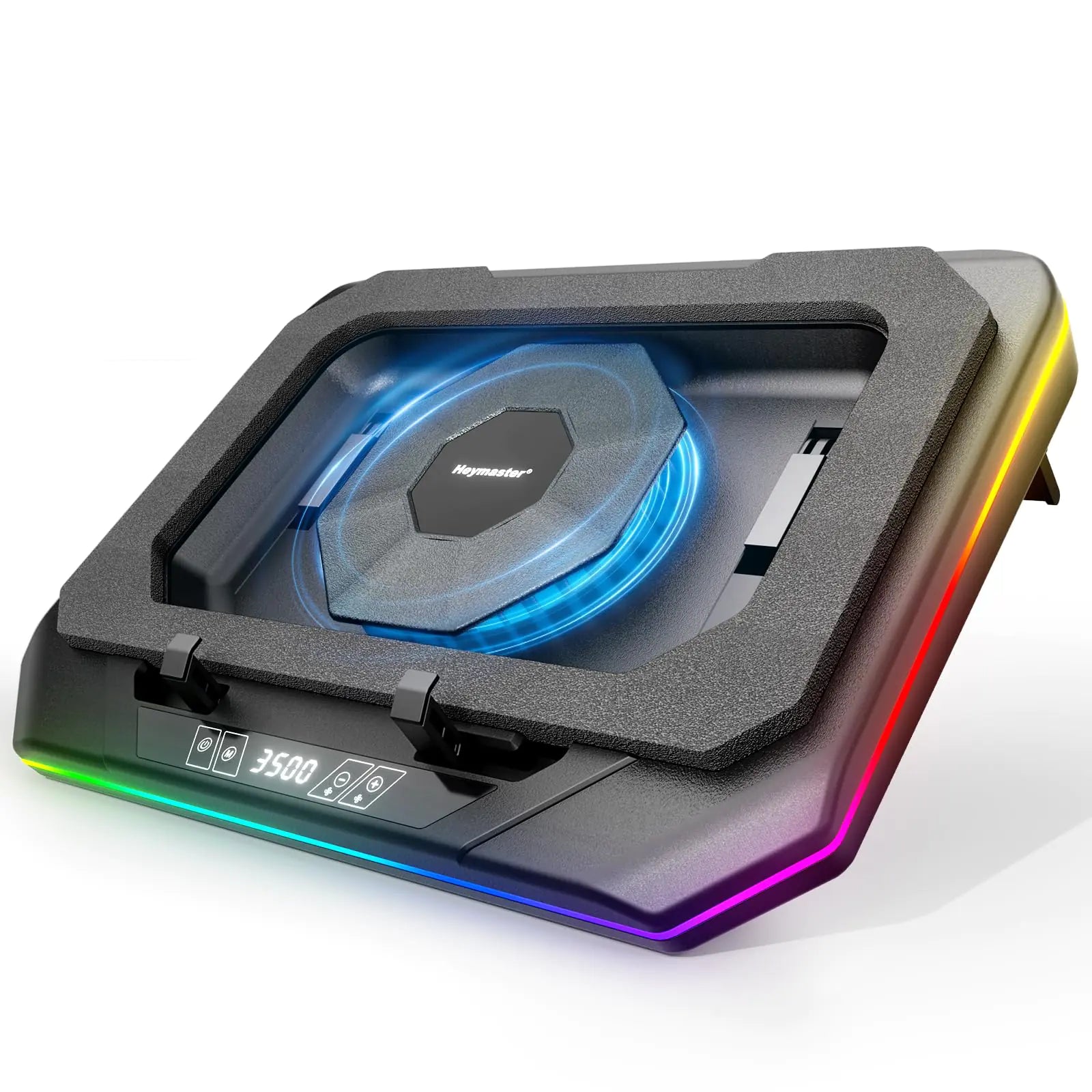 Vaelo ThermoCore RGB Laptop Cooling Dock — Turbo Fan Stand with Touch Control & USB Hub for 12–19" Laptops