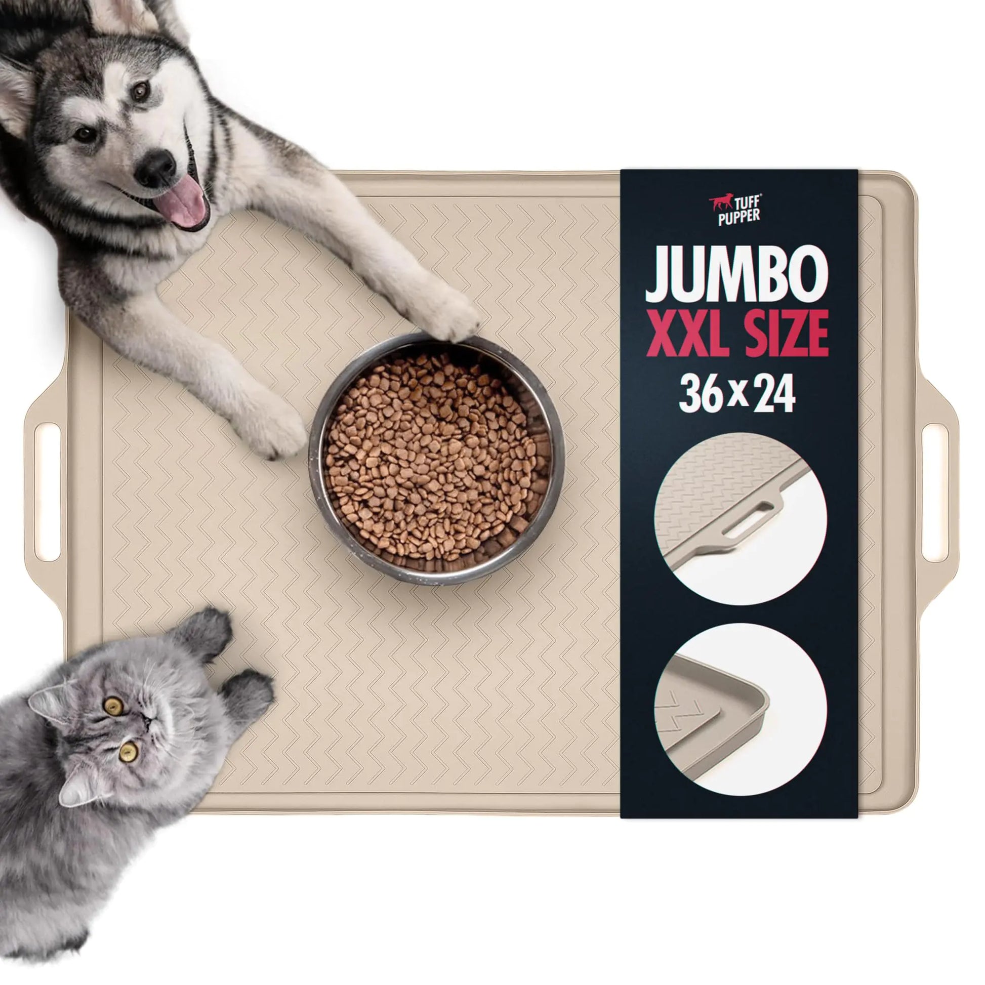 Vaelo PawGuard XL Silicone Pet Mat — Oversized Spill Barrier for Large Dogs