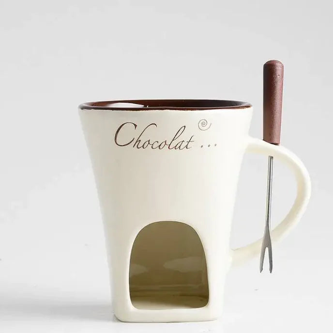 Vaelo Ceramic Chocolate & Cheese Hot Pot Mug — Multi-Use Dessert Server