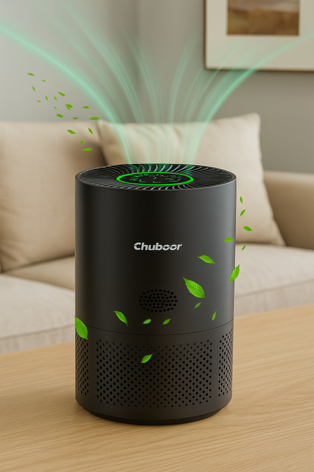 Vaelo AeroSense PJ-01 — Smart HEPA Air Purifier with 360° Intake, Touch Display & Real-Time Air Quality Monitor
