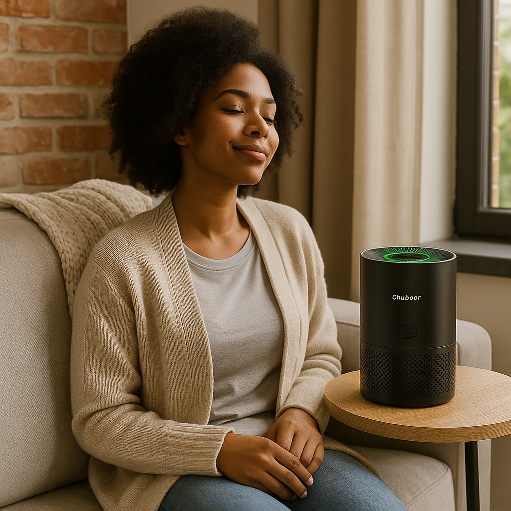 Vaelo AeroSense PJ-01 — Smart HEPA Air Purifier with 360° Intake, Touch Display & Real-Time Air Quality Monitor