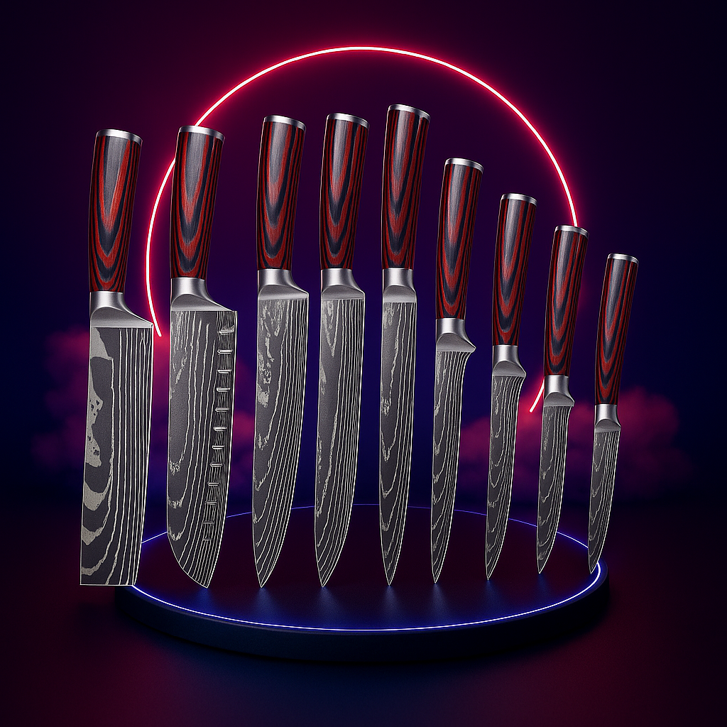 Vaelo Epicurean Majesty 8-Piece Japanese Knife Set