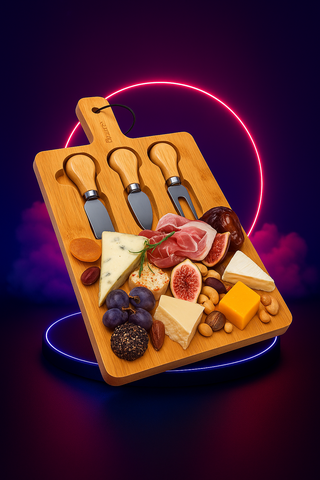 Vaelo Harmony Bamboo Cheese & Knife Set