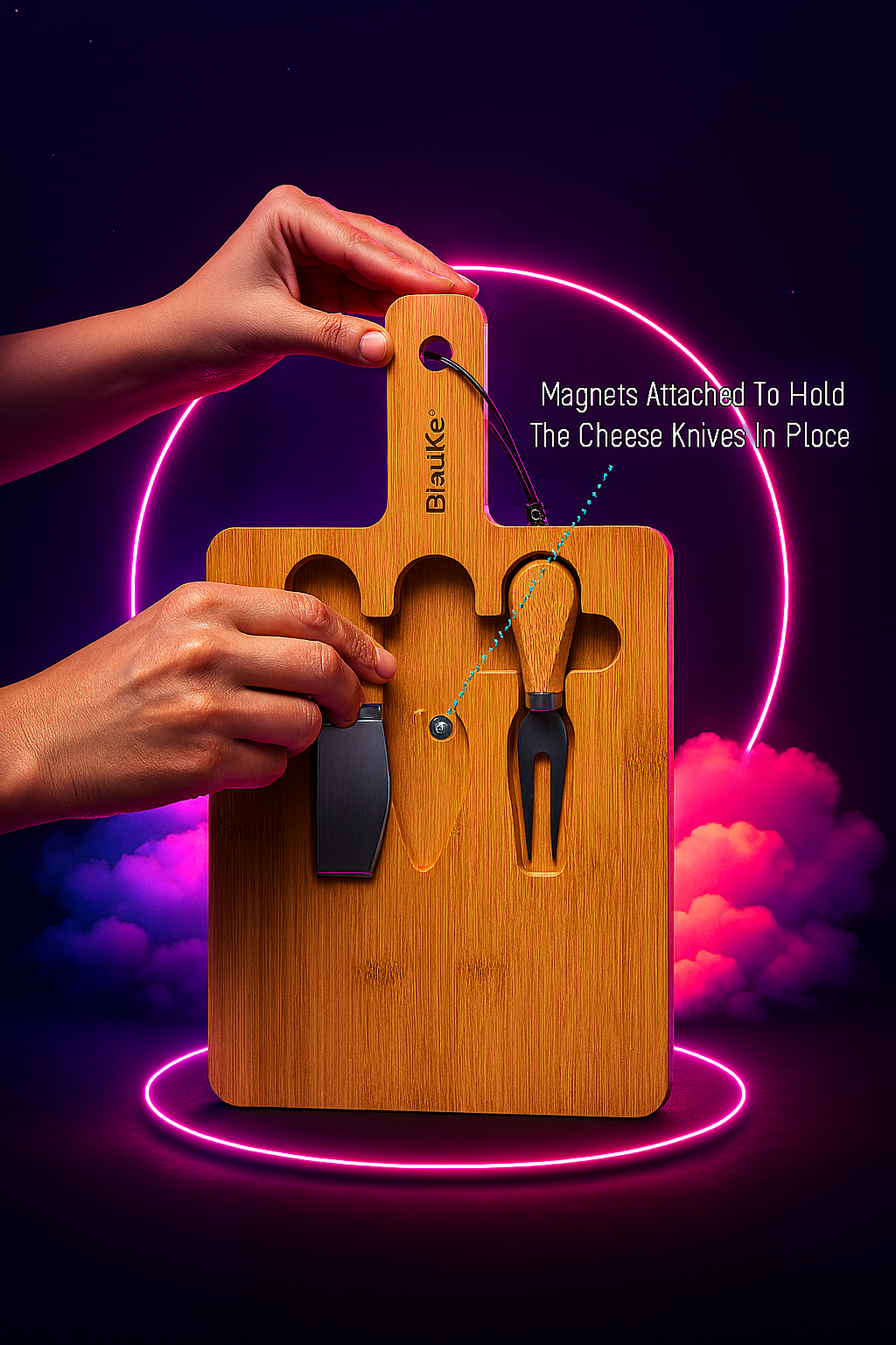 Vaelo Harmony Bamboo Cheese & Knife Set