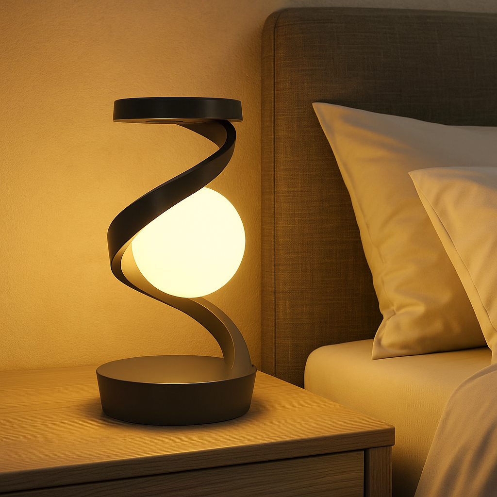 Vaelo OrbitGlow Wireless Desk Lamp — Futuristic Light. Fluid Form. Functional Power.