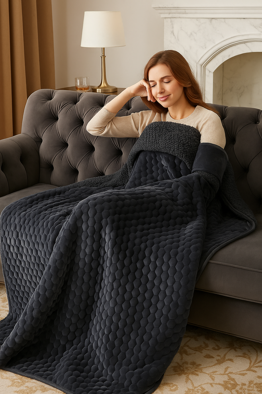 Vaelo Weighted Fleece Blanket – SoftBalance 7X™ Calming Weighted Throw (60"x80", 15lb)
