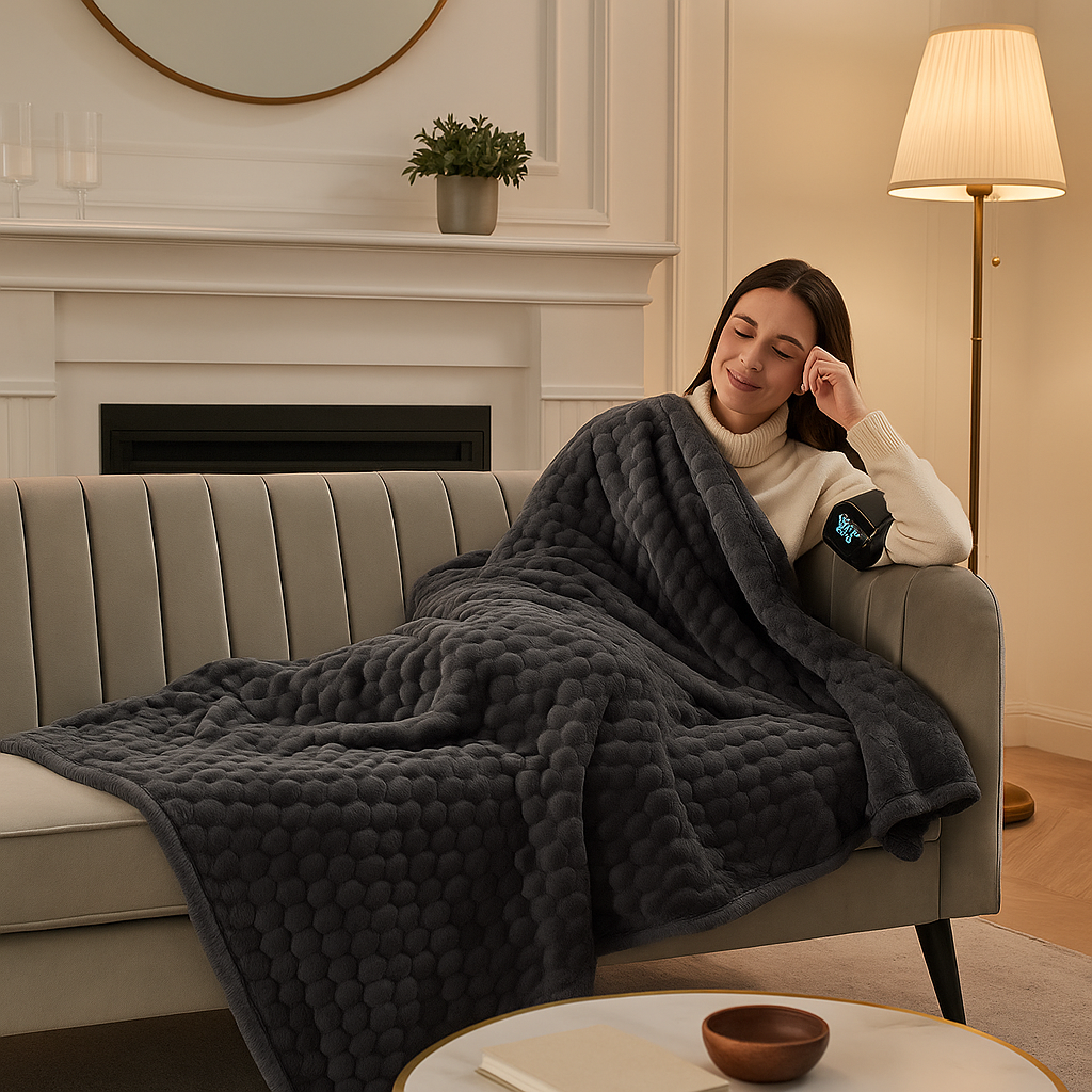 Vaelo Weighted Fleece Blanket – SoftBalance 7X™ Calming Weighted Throw (60"x80", 15lb)