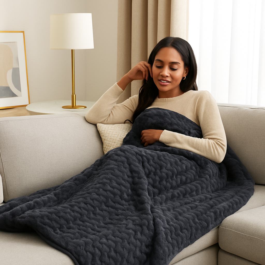 Vaelo Weighted Fleece Blanket – SoftBalance 7X™ Calming Weighted Throw (60"x80", 15lb)
