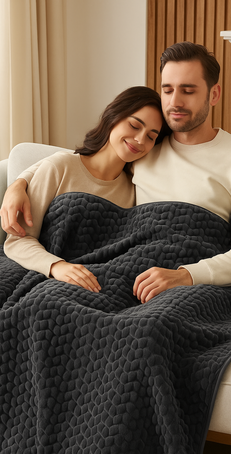 Vaelo Weighted Fleece Blanket – SoftBalance 7X™ Calming Weighted Throw (60"x80", 15lb)