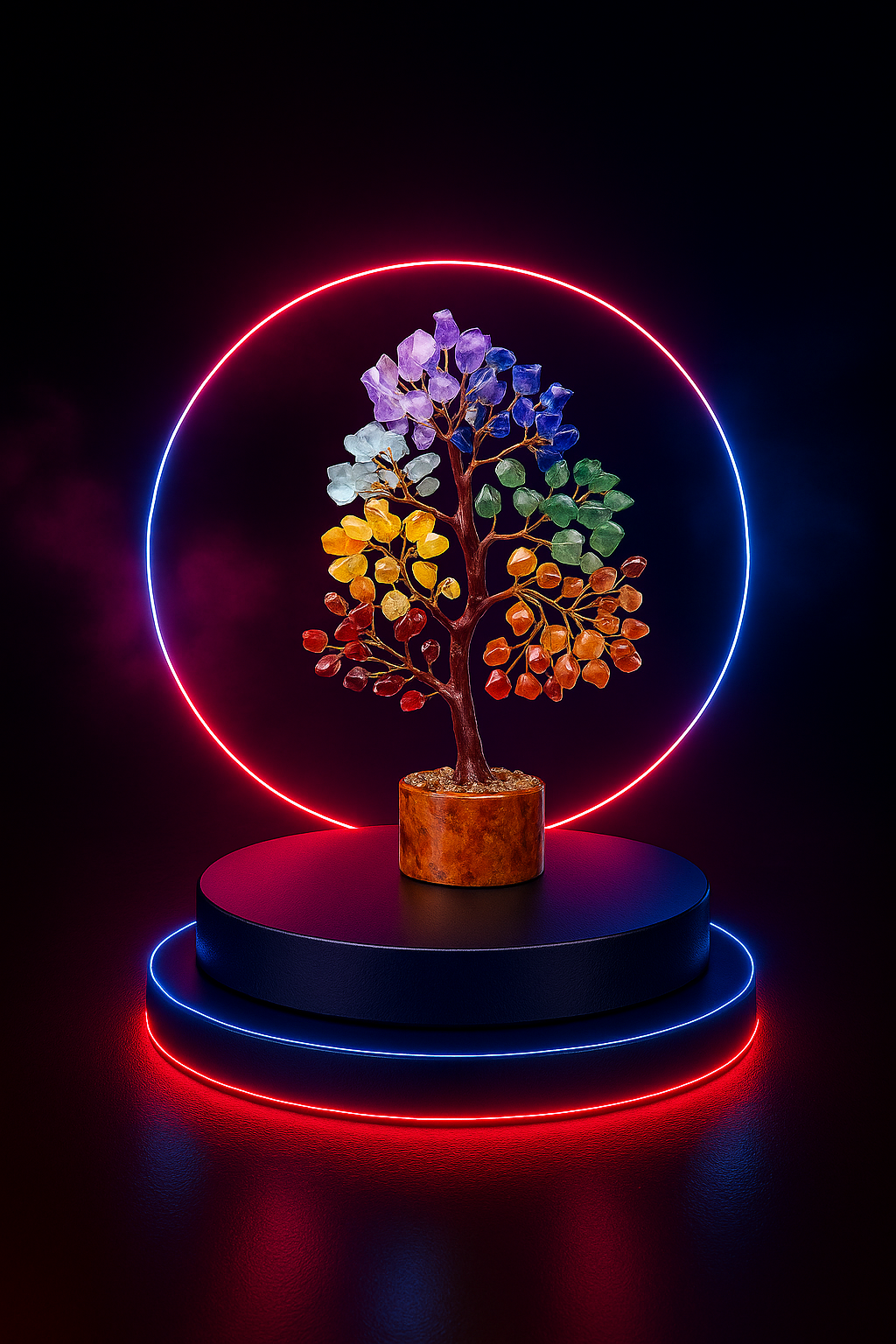 Vaelo Tree of Life Crystal Decor — 7 Chakra Healing Energy Tree for Desk & Home Balance
