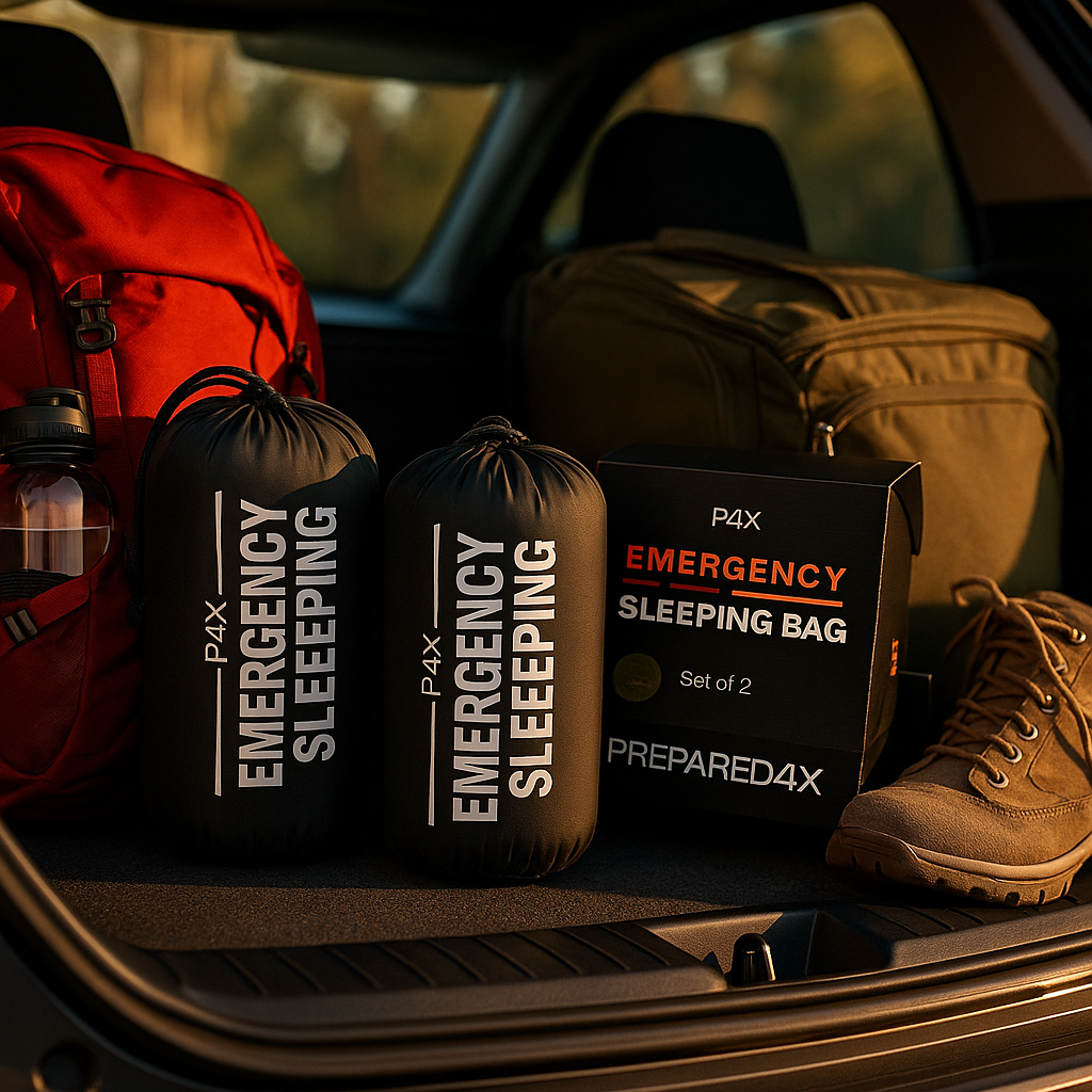 Prepared4X Emergency Survival Sleeping Bag – 2-Pack Heavy-Duty Bivy Sacks with Whistle