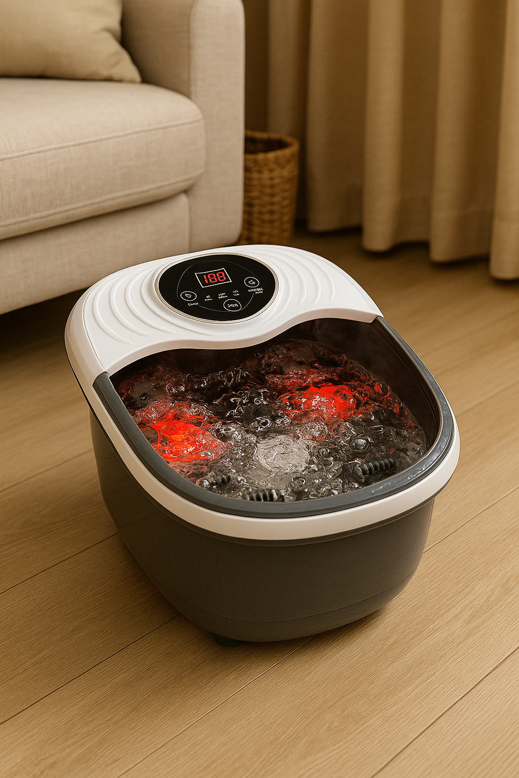 Vaelo DeepSoothe Foot Spa – Heated Bubbles, Red Light Therapy & Acupressure Massage with Tea Tree Salt