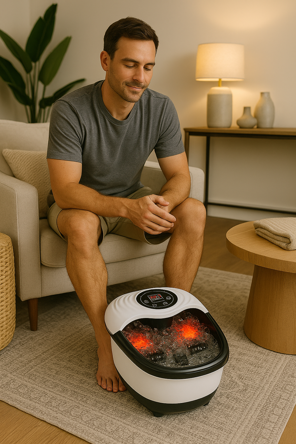 Vaelo DeepSoothe Foot Spa – Heated Bubbles, Red Light Therapy & Acupressure Massage with Tea Tree Salt