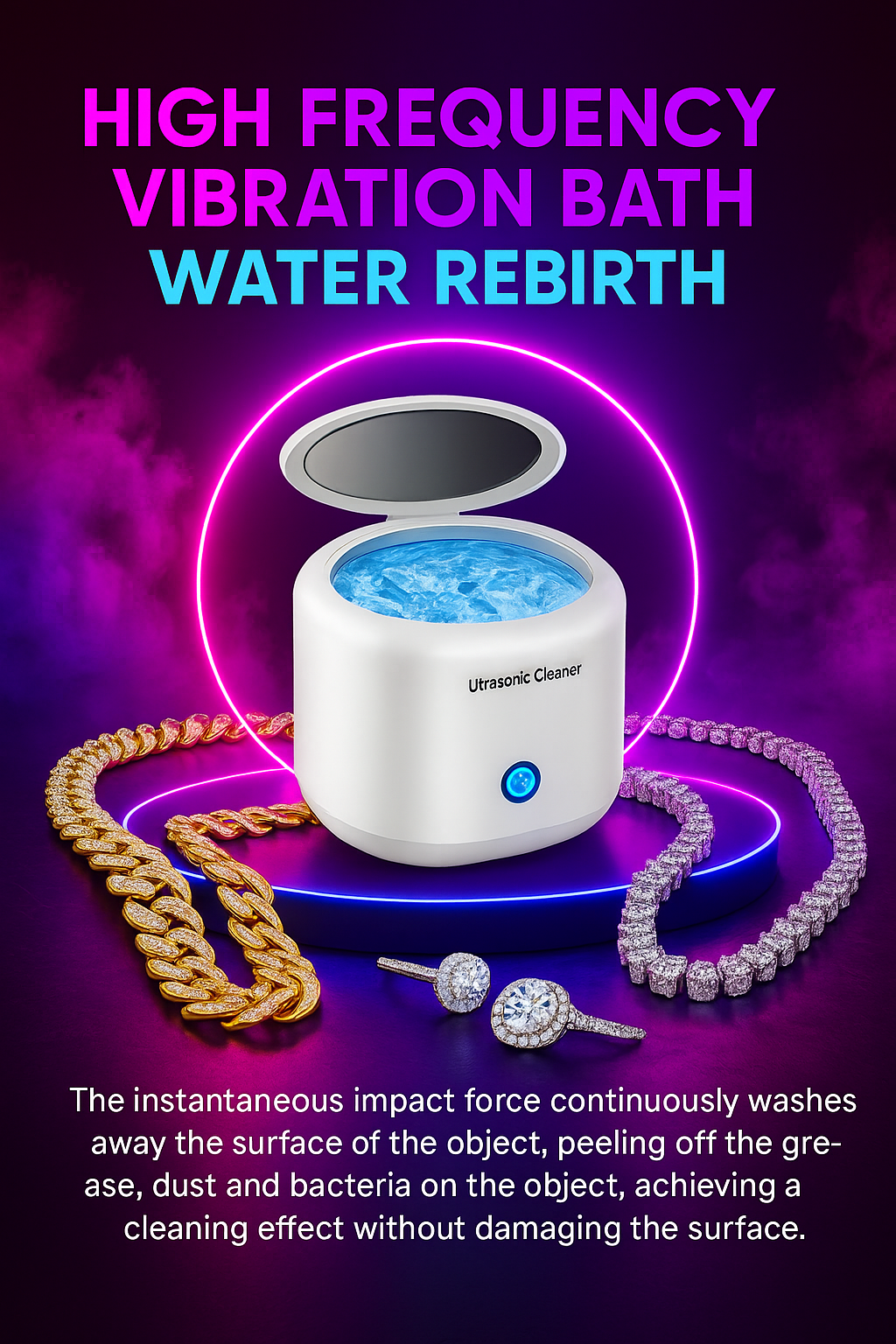 UltraGlow Sonic Cleanser (Mini Ultrasonic Jewelry & Denture Cleaner)