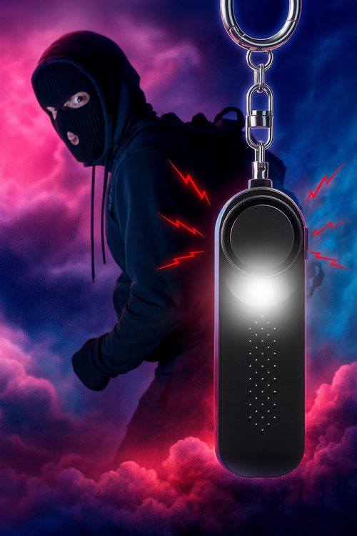 130dB Personal Safety Alarm Keychain with LED Light