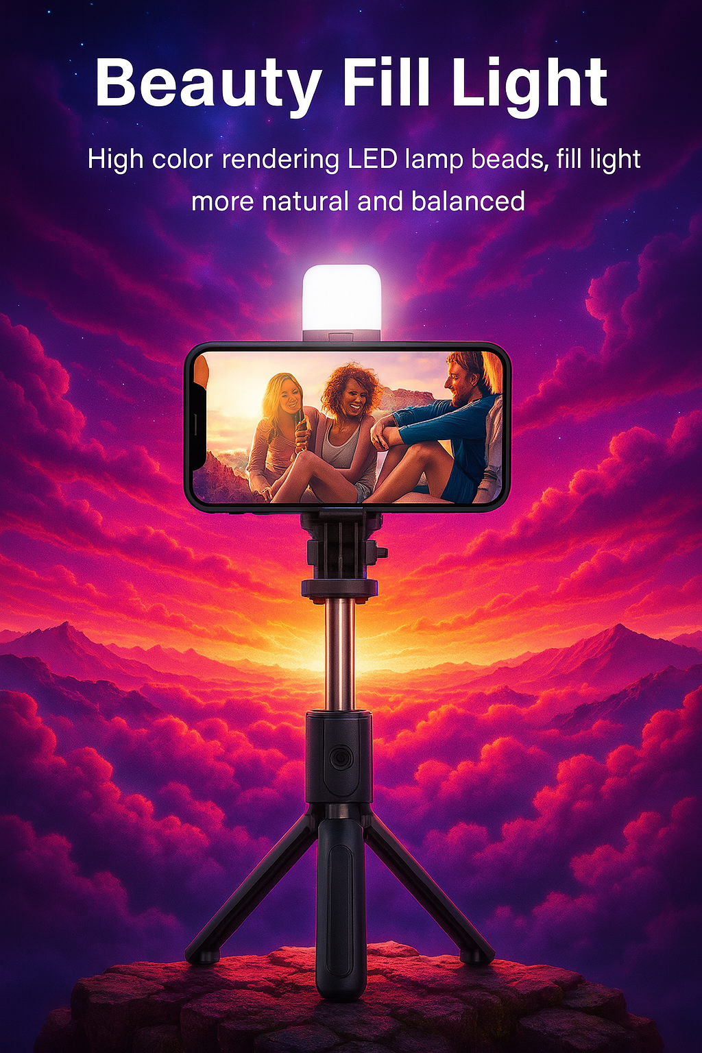 Vaelo FlexCapture 3-in-1 Wireless Selfie Stick & Tripod – Foldable with Bluetooth Remote