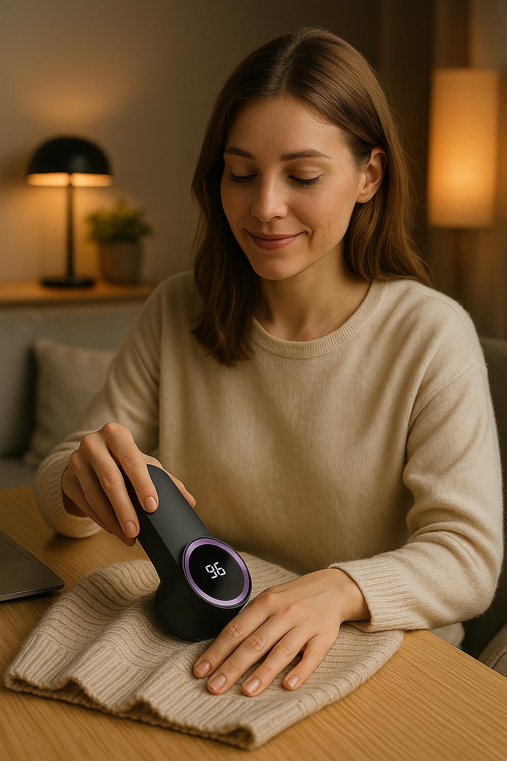 Vaelo GlidePro+ LED Fabric Shaver – Precision Lint Remover with Smart Display