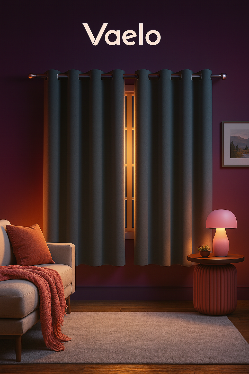 Vaelo Premium Grey Blackout Curtain Panels – 2 Pack (52"×63")