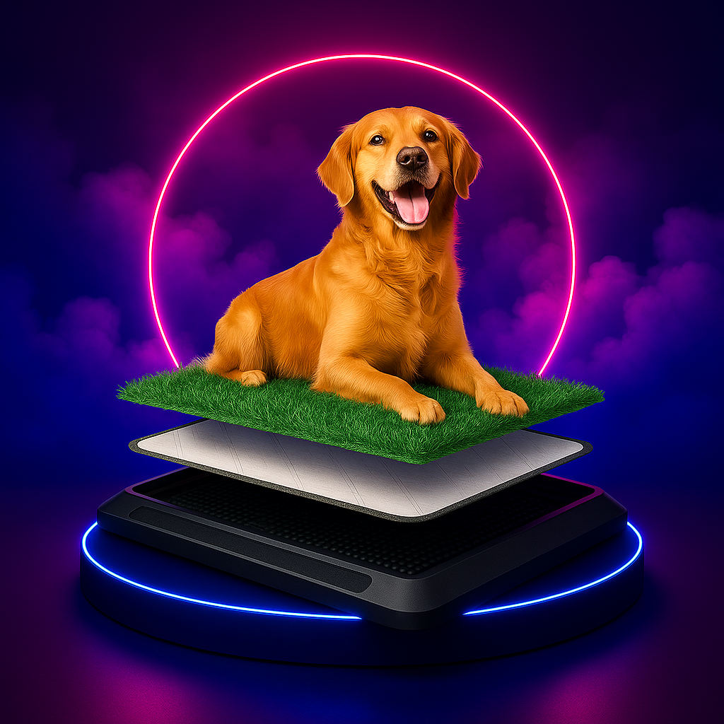 Vaelo PlushGrass 4-Layer Dog Potty Pad with Leak-Proof Tray | 20" × 30"