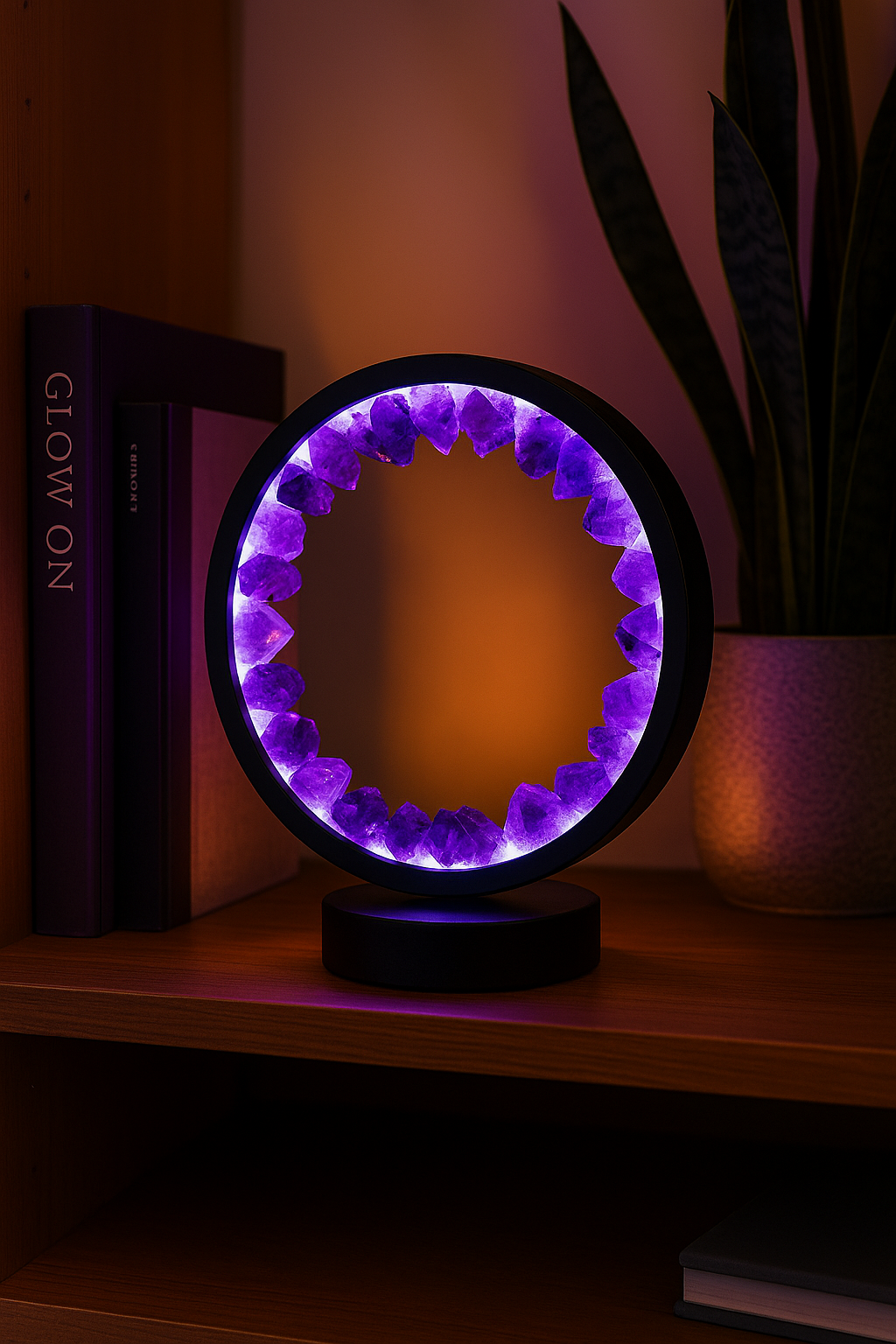 AuraGlow Crystal Fan Lamp – Light, Flow, and Healing in One