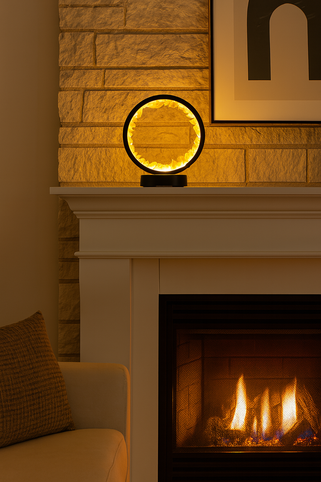 AuraGlow Crystal Fan Lamp – Light, Flow, and Healing in One