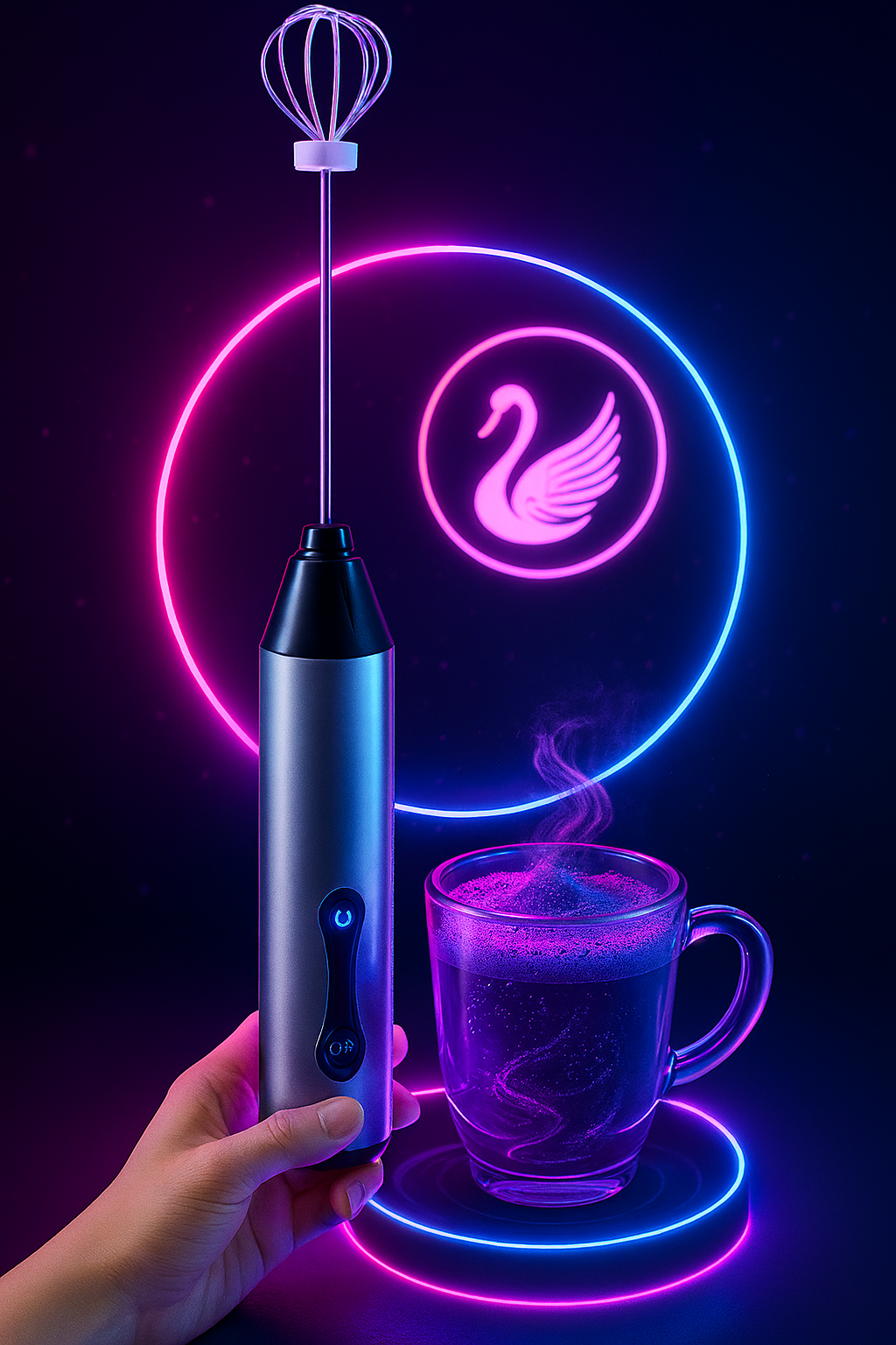Stainless Steel Electric Egg Beater & Milk Frother – Rechargeable Whisk for Coffee, Cream, and Cooking
