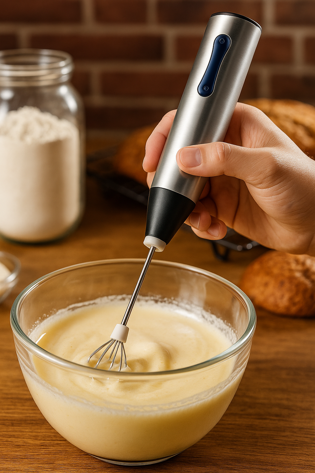 Stainless Steel Electric Egg Beater & Milk Frother – Rechargeable Whisk for Coffee, Cream, and Cooking