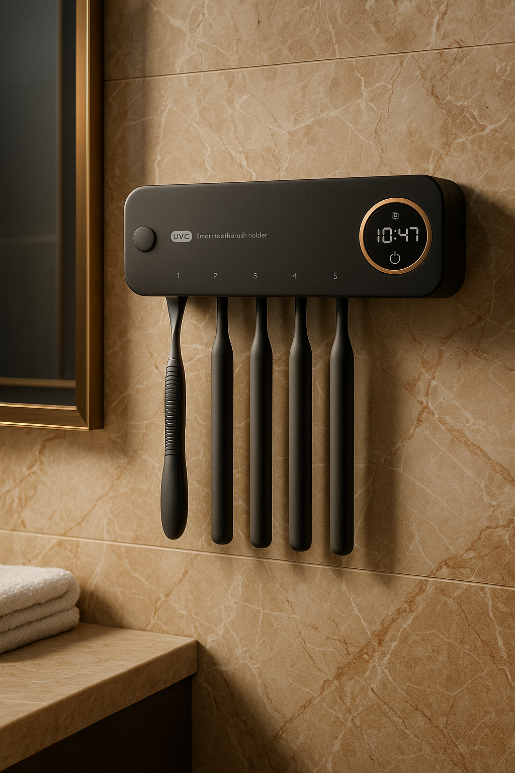 Vaelo 2-in-1 Smart UV Toothbrush Sterilizer — Hygienic Wall-Mounted Holder with Rechargeable Battery