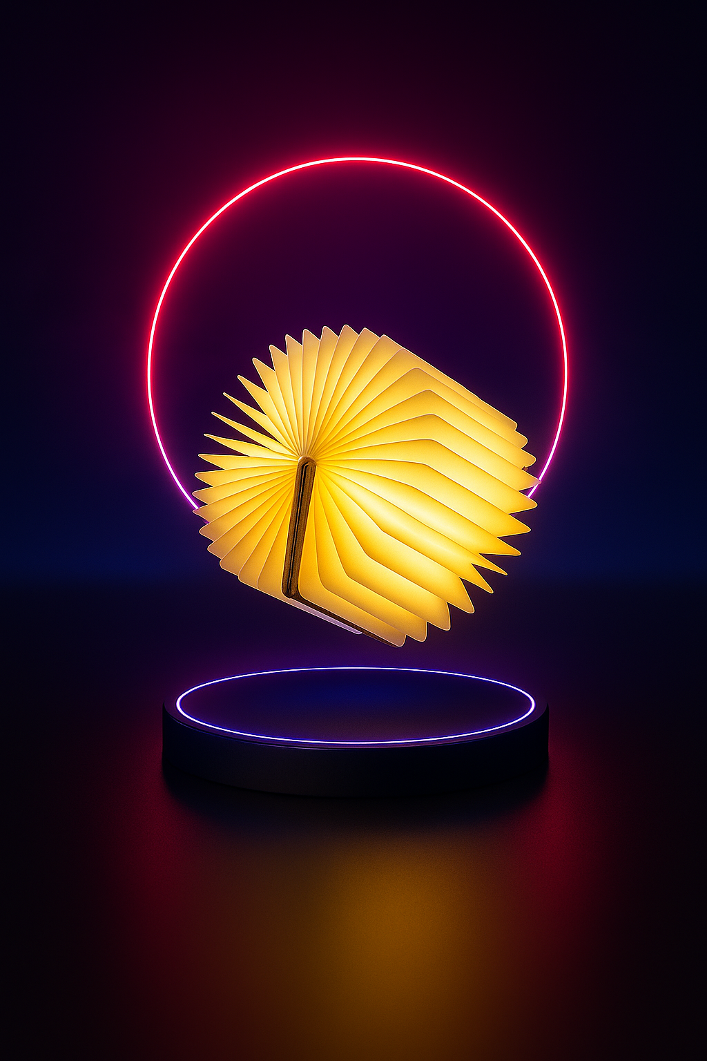 Vaelo GlowLeaf LED Book Lamp — Wooden Fold Light with USB Charging & Color Cycling Display