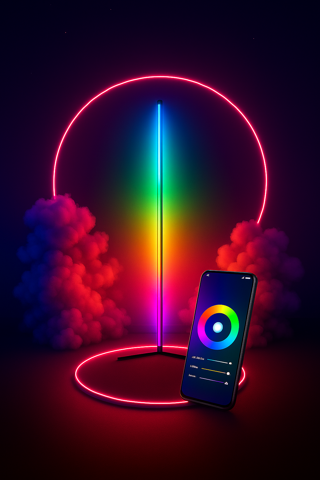 Smart RGB Atmosphere Floor Lamp – Music-Sync LED Light Column
