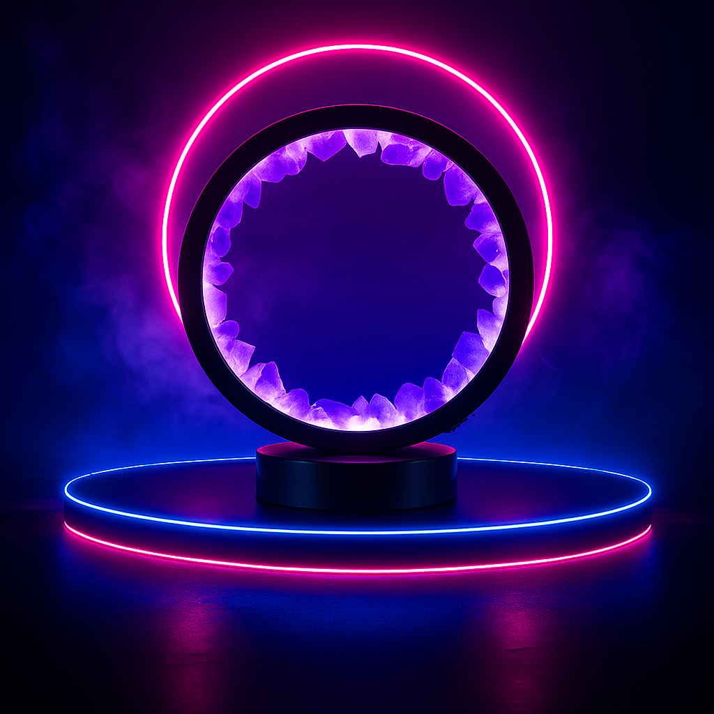 AuraGlow Crystal Fan Lamp – Light, Flow, and Healing in One