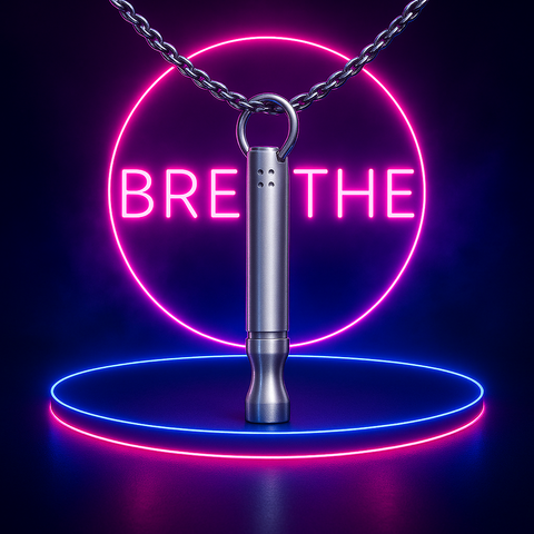 Vaelo StillCore Breathing Pendant – Black Stainless Steel Calm Necklace