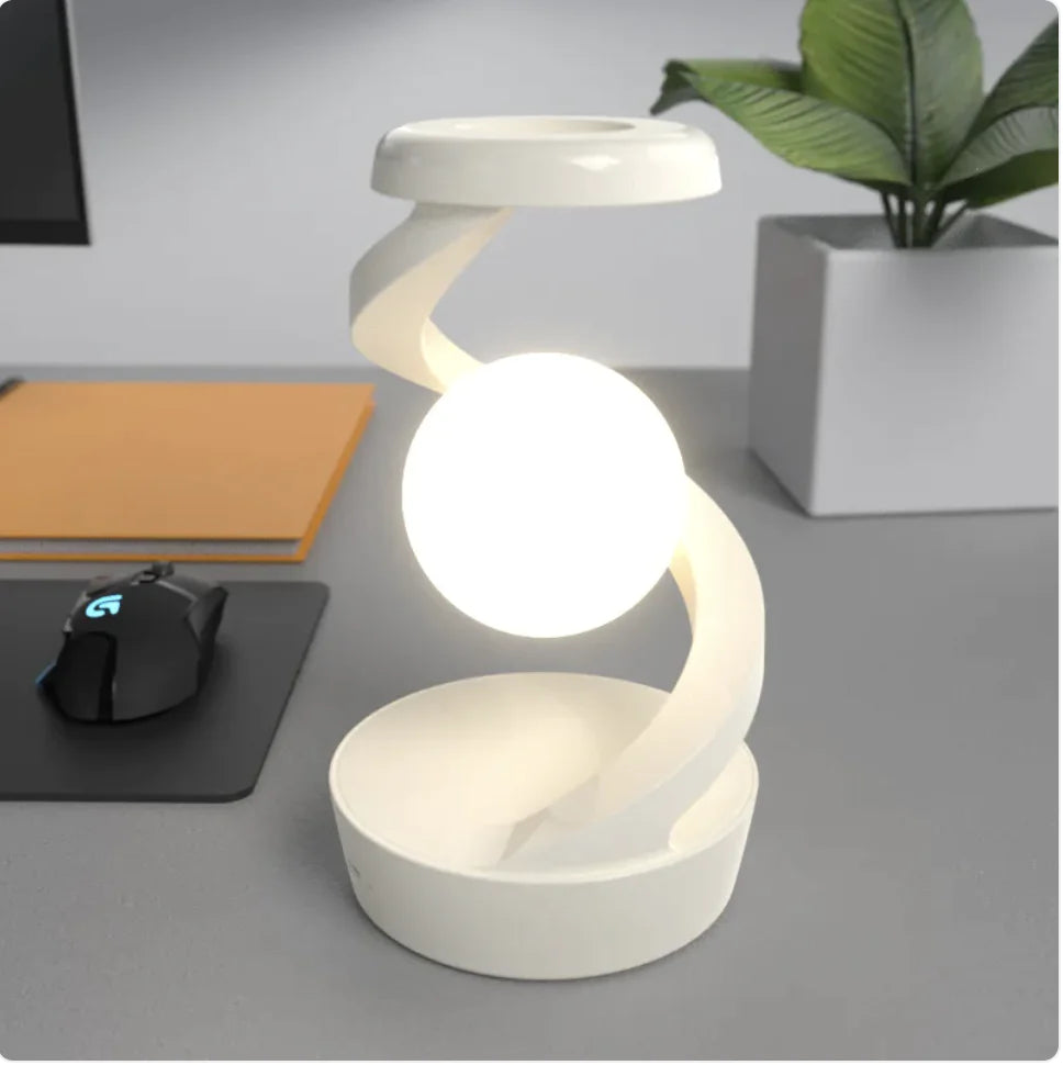 Vaelo OrbitGlow Wireless Desk Lamp — Futuristic Light. Fluid Form. Functional Power.