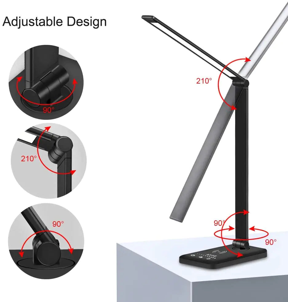 Vaelo GlideBeam LED Desk Lamp — Wireless Charging Base + 5 Adaptive Light Modes