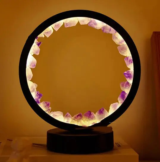 AuraGlow Crystal Fan Lamp – Light, Flow, and Healing in One
