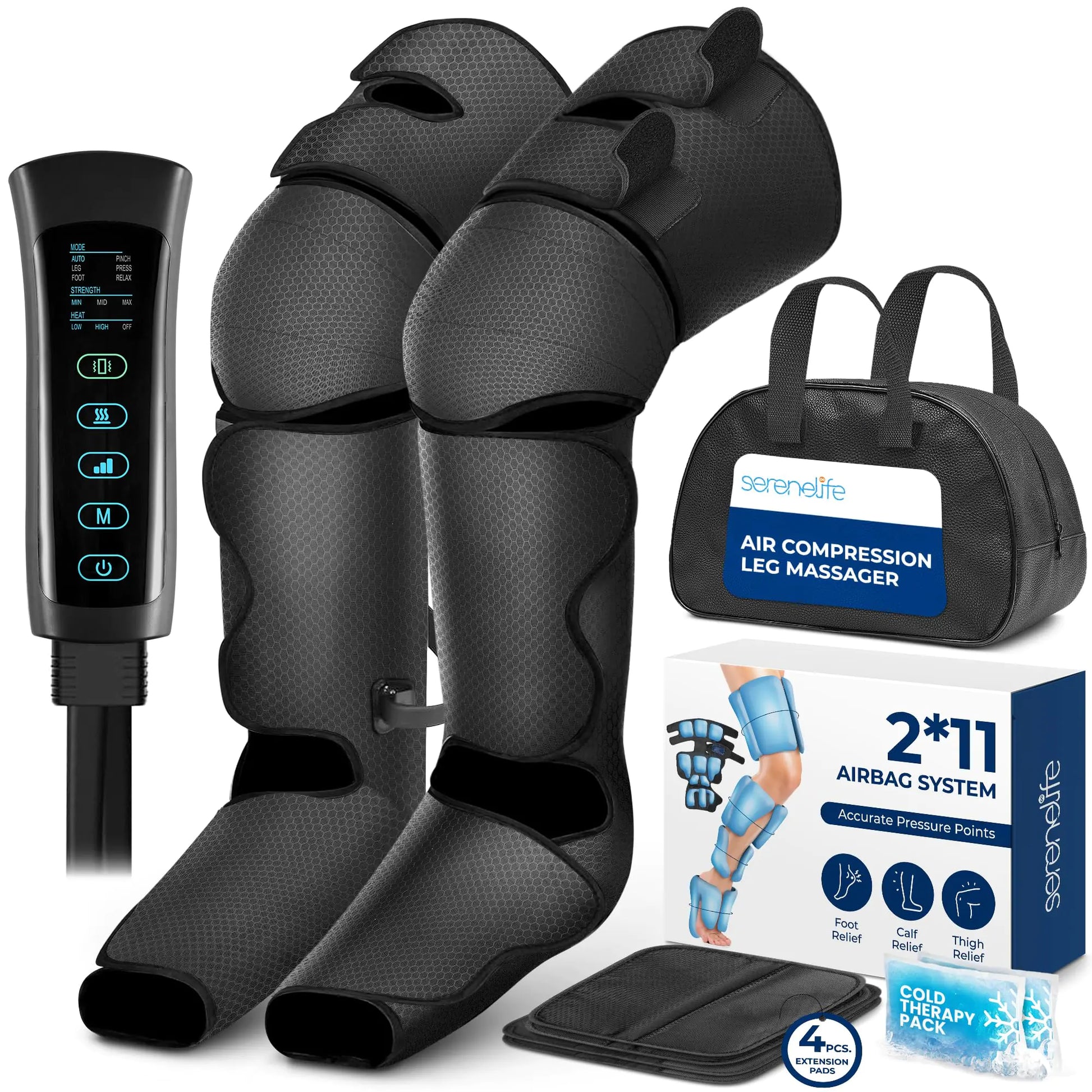 Vaelo DeepWave Compression Leg & Foot Massager — Full Leg Recovery with Heat + Ice Therapy
