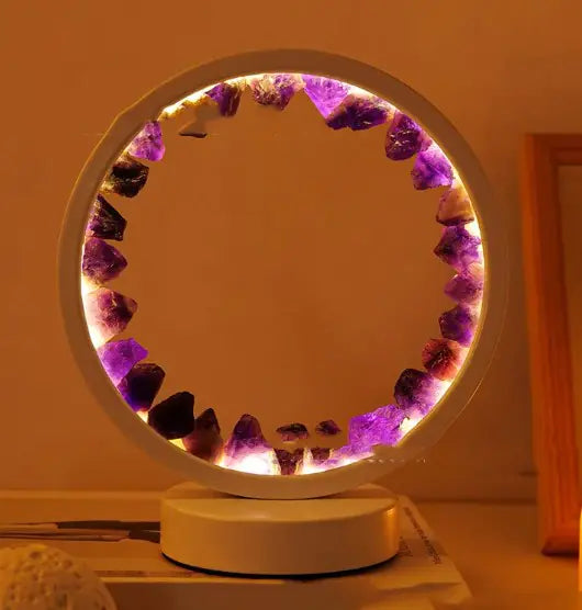 AuraGlow Crystal Fan Lamp – Light, Flow, and Healing in One