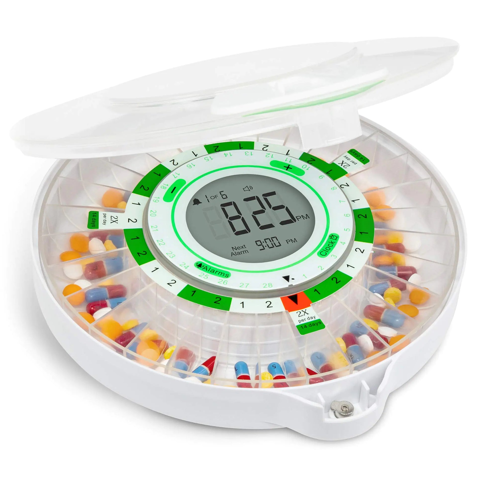 Vaelo MediTrack 28-Day Smart Pill Dispenser – Auto Reminder System with Lockable Lid, LCD Display, and Sound/Light Alerts