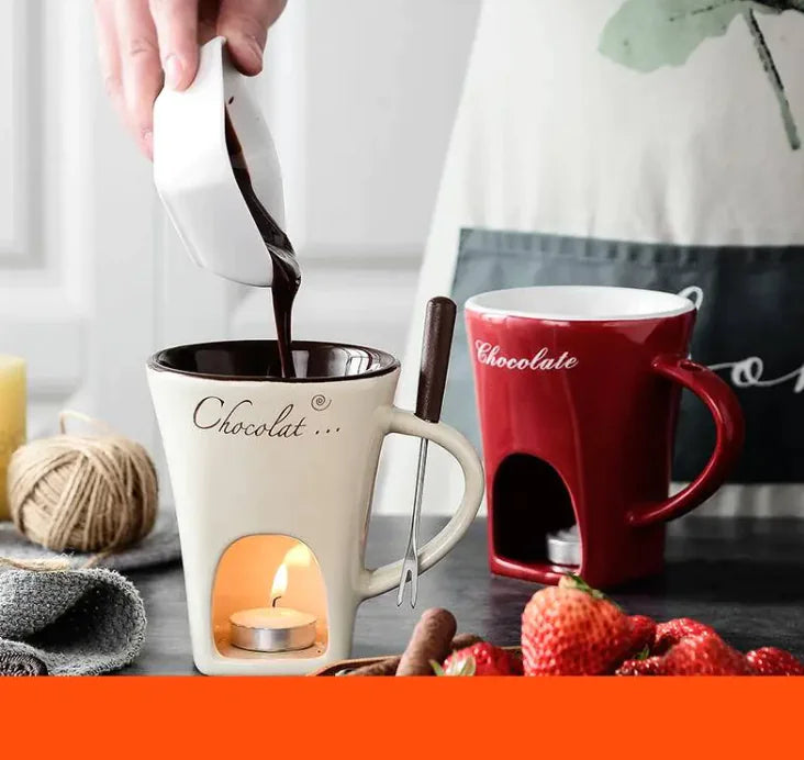 Vaelo Ceramic Chocolate & Cheese Hot Pot Mug — Multi-Use Dessert Server