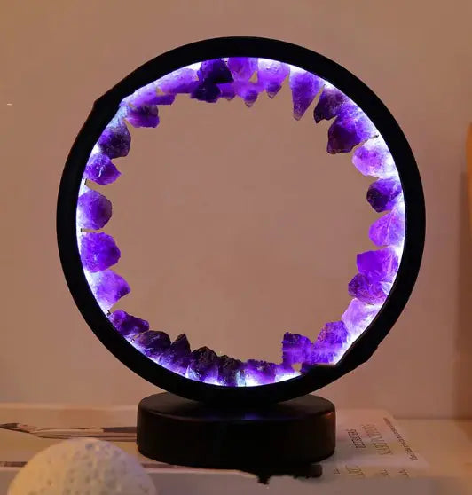 AuraGlow Crystal Fan Lamp – Light, Flow, and Healing in One