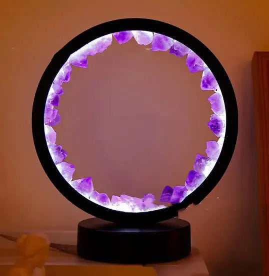 AuraGlow Crystal Fan Lamp – Light, Flow, and Healing in One